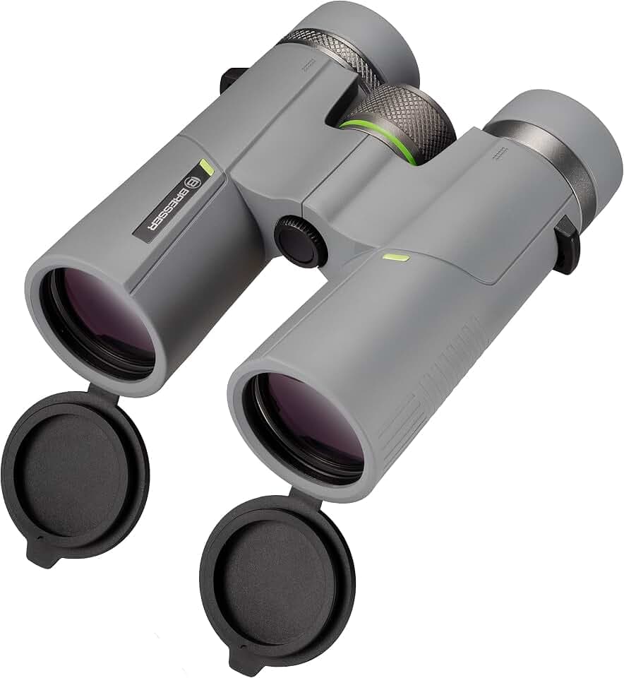 Bresser Fernglas 8x42 Wave, wasserdicht, mit BaK-4-Glas, UR-Vergütung und Brillenträgerokularen, perfekt für Naturbeobachtungen, auf Reisen und beim Wandern