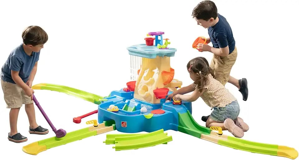 Step2 Putt & Splash Adventure Center, Kids Water Tower, Mini Golf Playset, 33 Accessories, Clubs, Golf Balls, Ages 1.5+ Years