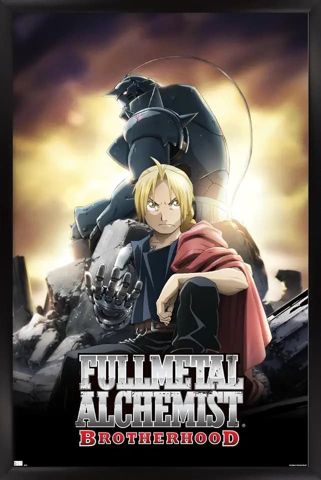 Trends International Fullmetal Alchemist: Brotherhood - Key Art 1 Wall Poster, 22.4L x 14.7W, Black Framed Version