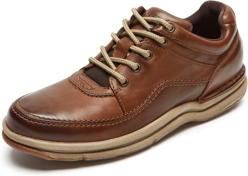Rockport Men's World Tour Classic Walking Shoe, Brown Leather, 11 Narrow