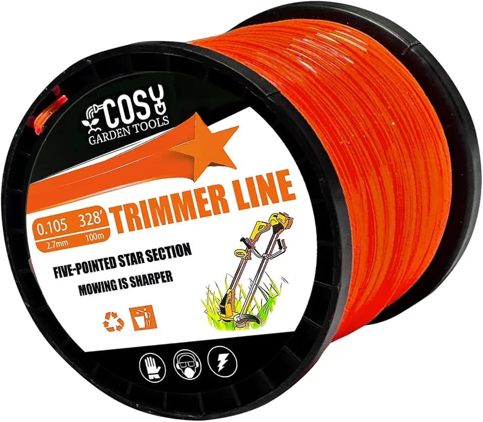 .105" String Trimmer Line, 328 FT Orange Pentagon Weed Eater String