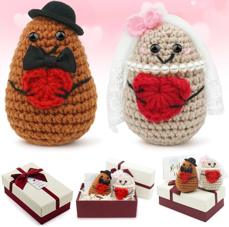 Positive Potato Hochzeitsgeschenke für Brautpaar,Hochzeitspaar Figuren
