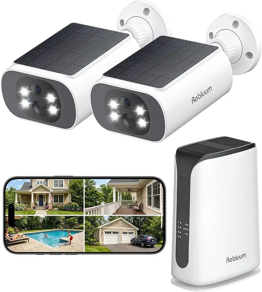 4MP Solar Security Cameras Wireless Outdoor, No Subscription