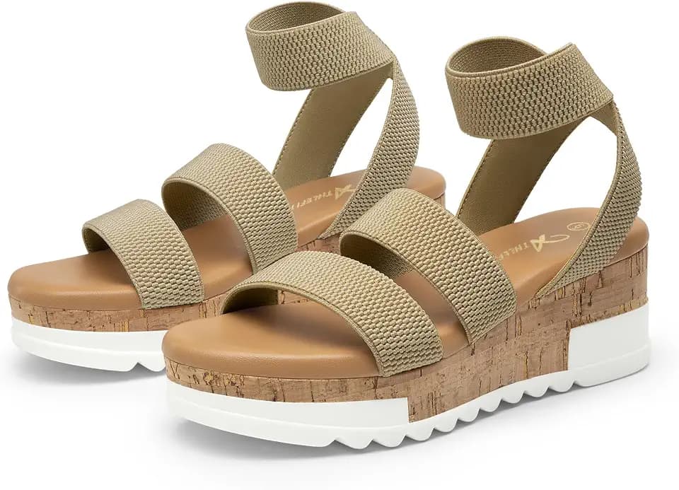 Athlefit Women's Platform Wedge Sandals Open Toe