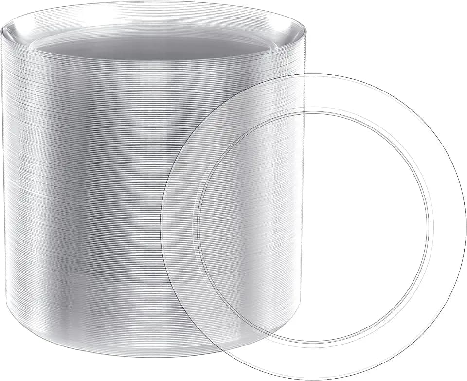 FOCUSLINE 100 Count Clear Plastic Plates 7 Inch