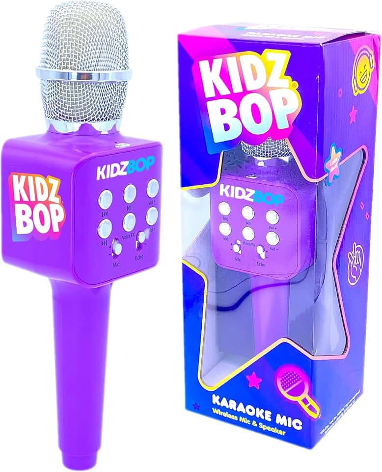 Move2Play, Kidz Bop Karaoke Microphone | The Hit Music Brand for Kids | Toy for Girls & Boys Ages 3, 4, 5, 6, 7, 8+ Years Old | Gift & Birthday Present (Purple)