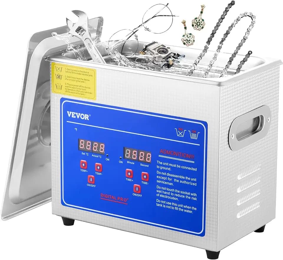 VEVOR Ultraschallreiniger Ultraschallreinigungsmaschine für Schmuck 2,85 L Kapazität, Edelstahlreiniger, Leistung 120 W 40 kHz Frequenz für Brillen, Uhren, Ringe, Kleinteile
