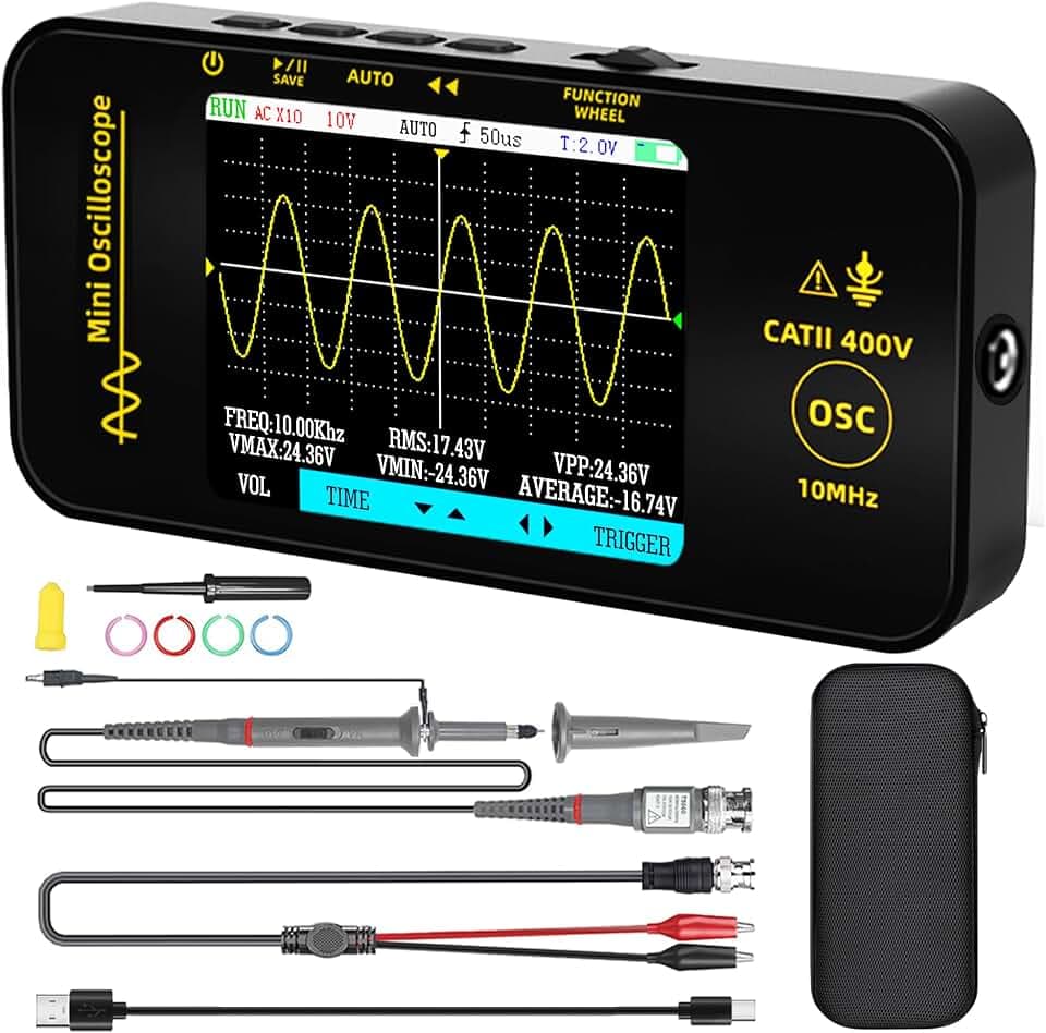 BSIDE Handheld Oszilloskop 3.2'' TFT Display Tragbares Digitale Oszilloskope 10MHz Bandbreite Automotive Oszilloskop 48MSa/s Abtastrate Trigger Funktion Auto/Nomal/Single