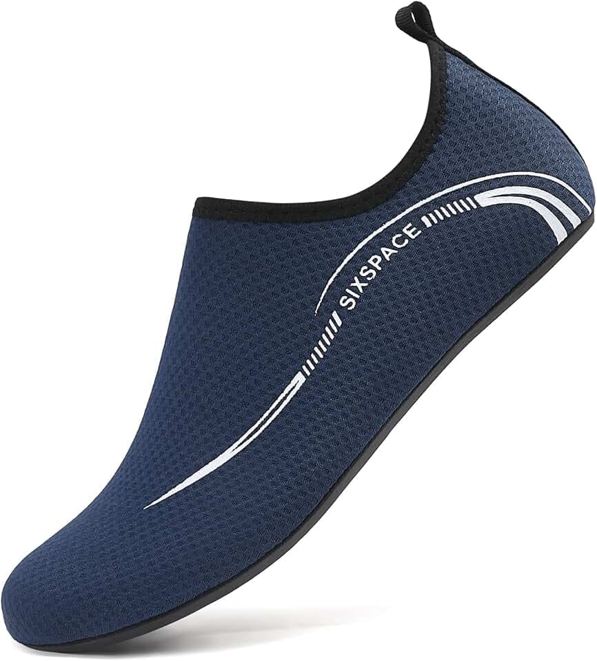 Sixspace Badeschuhe Damen Herren Wasserschuhe Schwimmschuhe Männer Frauen Strandschuhe Aquaschuhe Barfußschuhe für Strand,Pool,Meer,Wassersport,Tauchen,Surfen,Aqua Cycling(Dunkelblau,43 EU)