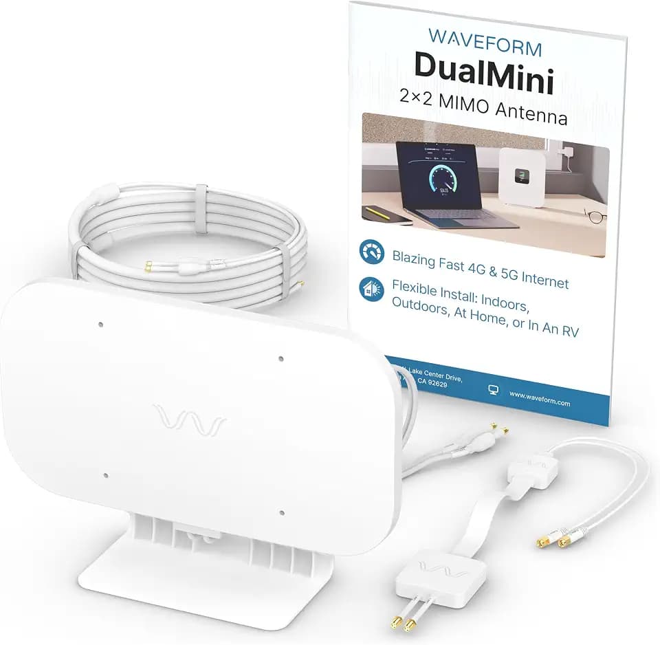 Waveform DualMini: Low-Profile 2x2 MIMO Window Antenna, Complete Kit