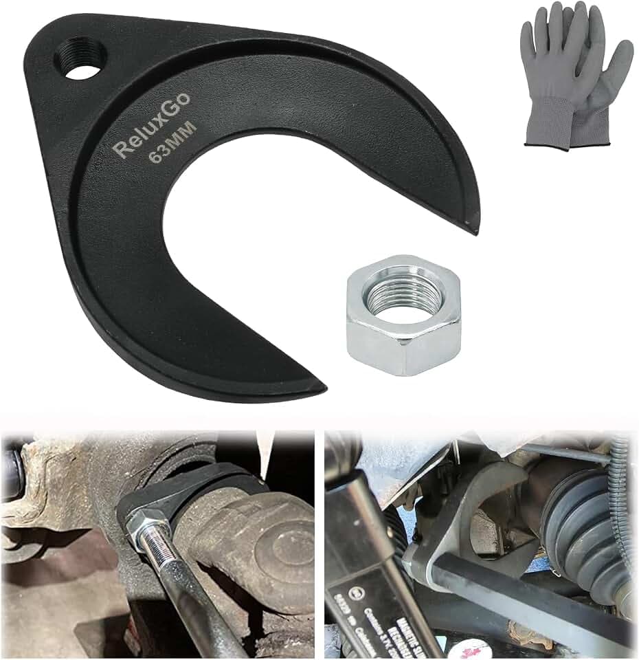 ReluxGo Inner CV Axle Puller Removal Tool 63mm with Nut, Front Wheel Drive Axle Pulley Attachment, Fits Slide Hammers with 5/8"-18 Threads, CV Joint Axle Removing Tool