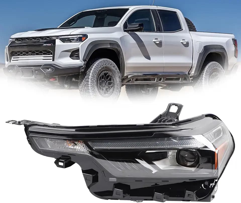 LH W/LED Module Headlight Assembly Compatible with Chevy 2023-2026 Chevrolet Colorado LED Projector Headlamp Left Driver Side 87818228