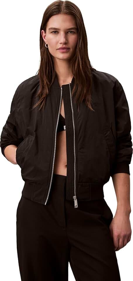 Calvin Klein Damen Essential Nylon Bomber Jacket Lv047f505g Jacken
