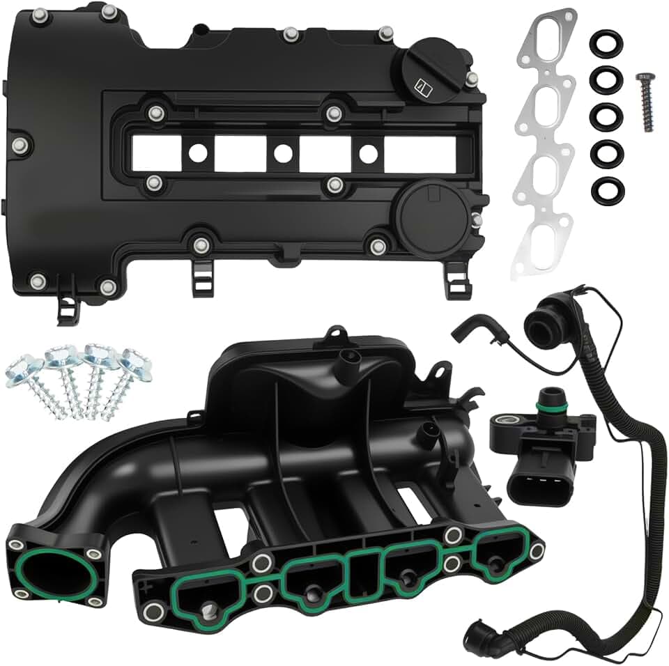 Intake Manifold Valve Cover Kit Compatible with Chevy Chevrolet Cruze Sonic Trax Tracker Volt Buick Encore 1.4L 2011-2021 Replacement For 615-380 55573746 25193343 25198498 25200449 55577314
