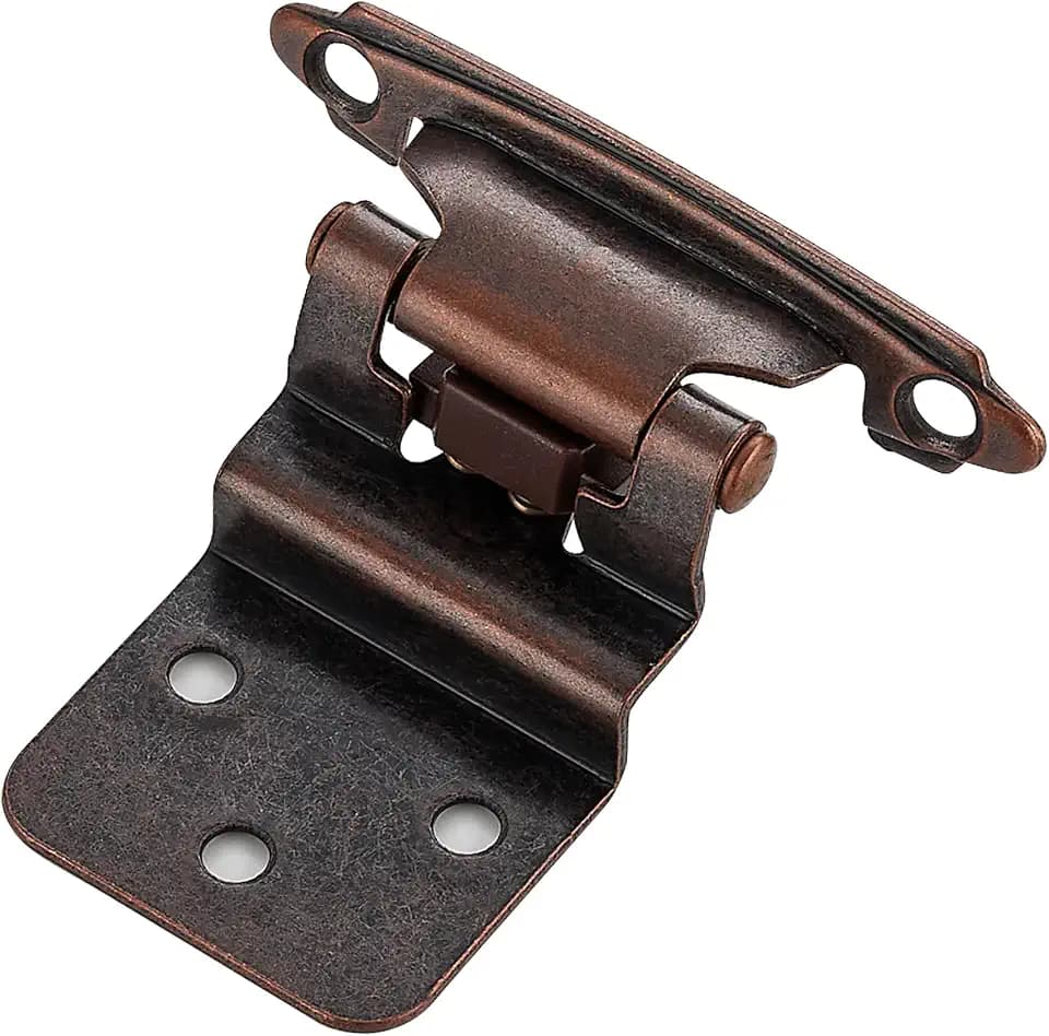 Ravinte 3/8" Inset Antique Copper Cabinet Hinges 60 Pack (30 Pairs)