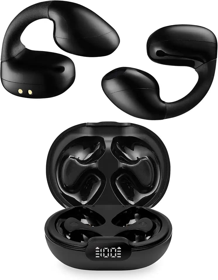 iLive True Wireless Open Ear Clip Earbuds with Charging Case, Sweatproof