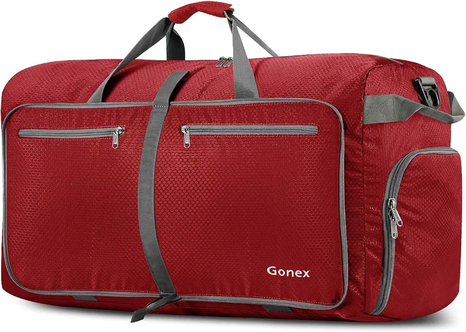 Gonex 60L Foldable Travel Duffle Bag with Shoe Compartment, Lightweight