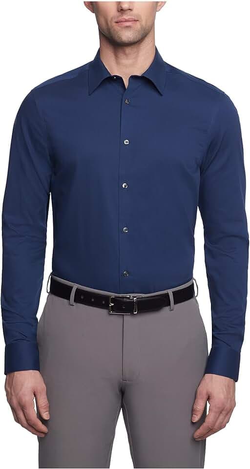 Calvin Klein Men's Dress Shirts Slim Fit Non Iron Solid