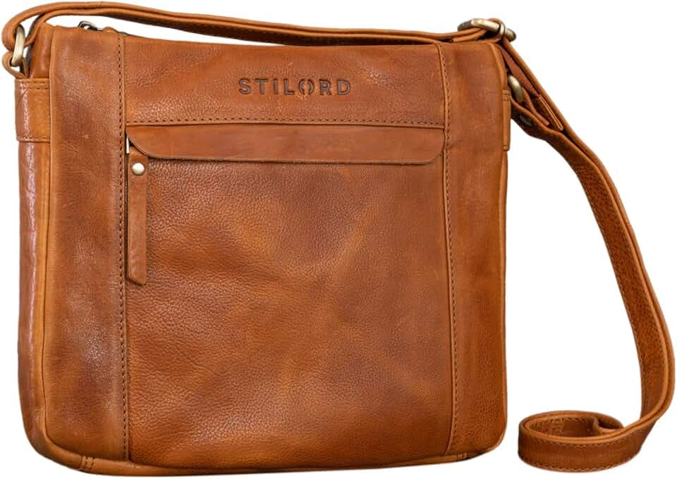 STILORD Terra Ledertasche Damen Umhängetasche Vintage Handtasche für Frauen Klassische Schultertasche Freizeittasche zum Umhängen Echtleder Farbe:Texas - braun