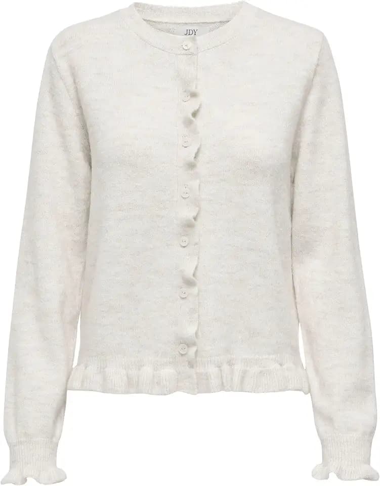 JDY Damen Jdyletty L/S On Frill Cardigan KNT Noos Jdyletty L/S On Frill Cardigan KNT Noos (1er Pack)