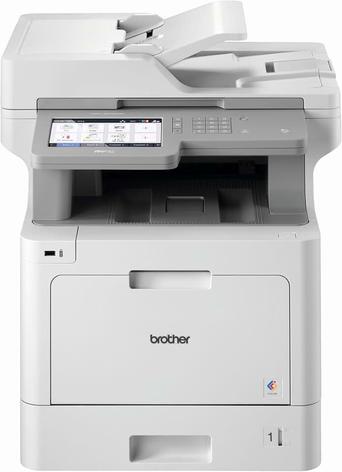 Brother MFC-L9570CDW Professionelles 4-in-1 Farblaser-Multifunktionsgerät (31 Seiten/Min., Drucker, Scanner, Kopierer, Fax) weiß/grau