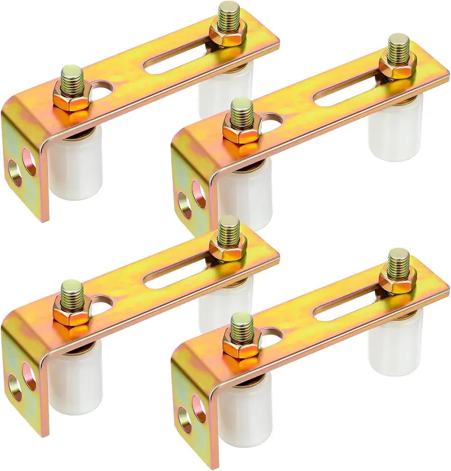 Morningro 4 Pack Slide Gate Guide Roller, Adjustable Dual Nylon Rollers