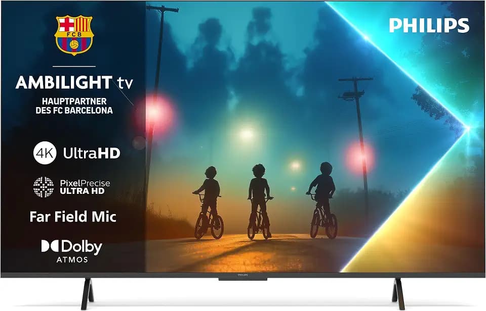 PHILIPS Ambilight 43PUS8200 4K LED Smart TV - 43 Zoll Display mit Pixel Precise Ultra HD, Titan OS, Dolby Vision und Dolby Atmos Sound, 2025
