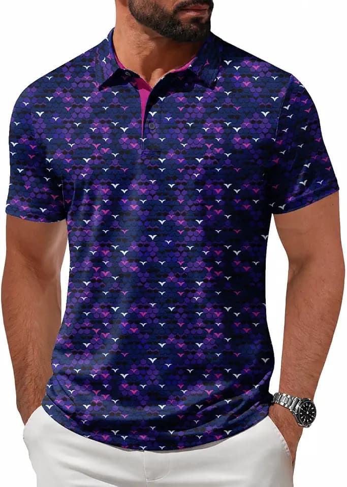ZITY Mens Golf Shirt Short Sleeve UPF 50+ Athletic Casual Collared Polo