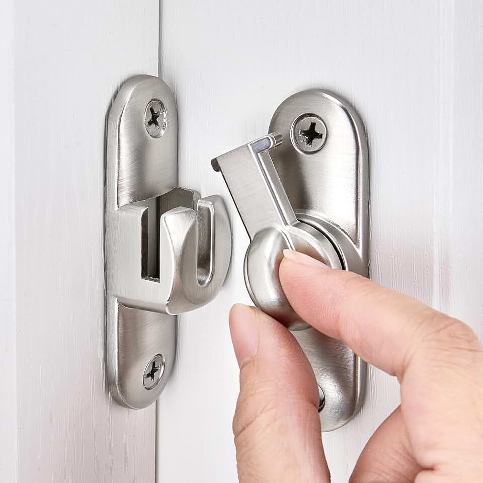 10 Packs Silvery 90/180 Degree Barn Door Latches,Flip Gate Lock