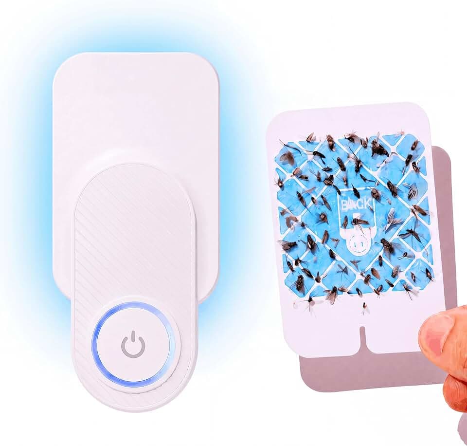 Shieldeck Smart UV Flying Insect Trap Indoor (1 Device + 5 Glue Pads) - Gnat Traps for House Indoor, Indoor Fly Trap, Bug Light, Gnat Trap, NAT and Fly Catcher Indoor, Fruit Fly Traps and Gnat Killer