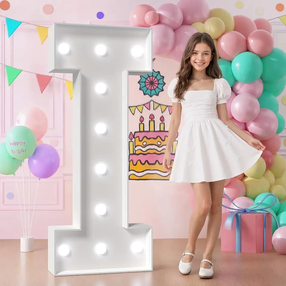 Marquee Letters 4FT Large Light Up Letter Sign Letras I for Party