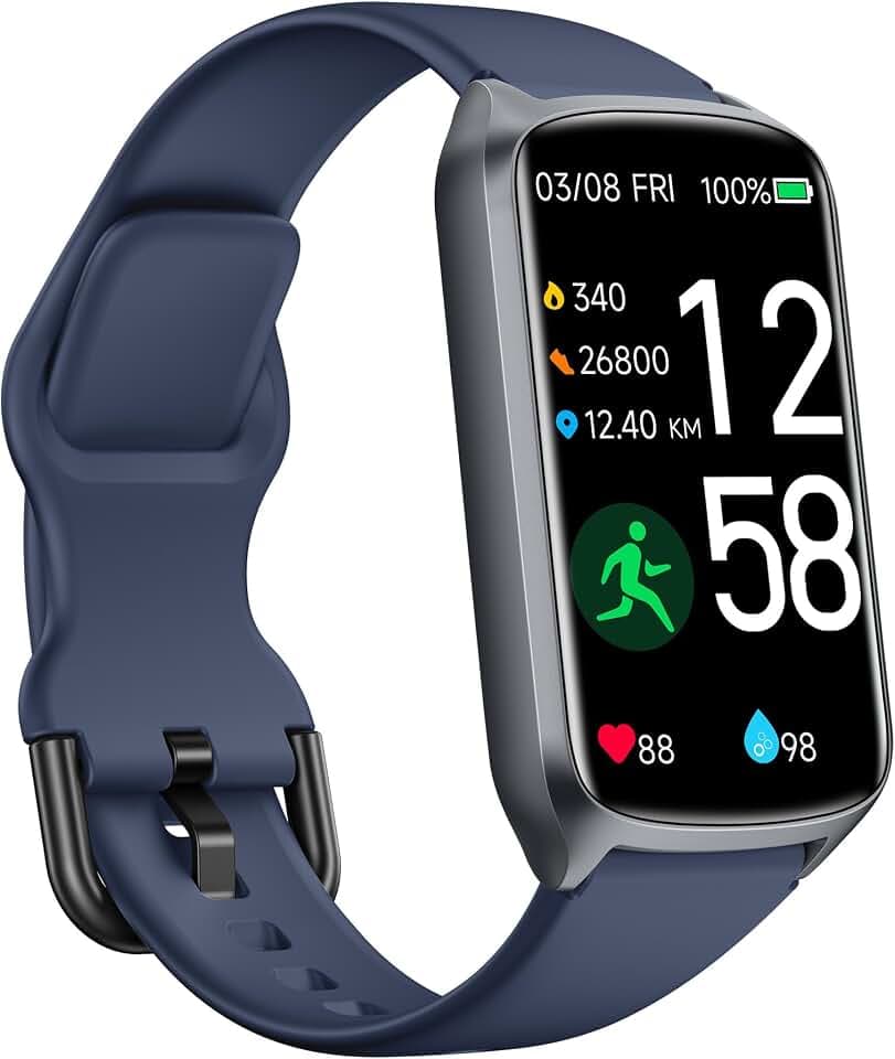 Fitness Tracker Fitnessuhr Damen Herren, bis zu 7 Tage Akkulaufzeit, 20+ Trainningsmodi, SpO2 Tracking, Schlafüberwachung, Herzfrequenzmessung, Schrittzähler, 5ATM Wasserdicht Aktivitätstracker