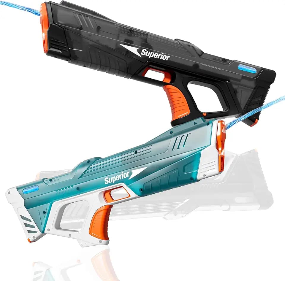 Skirfy 2 Pack Electric Water Guns for Adults Kids, Powerful Automatic Squirt Gun, High Powered Shooting, Strongest Auto Water Blaster, Long Range, Pool Water Toy Outdoor Game