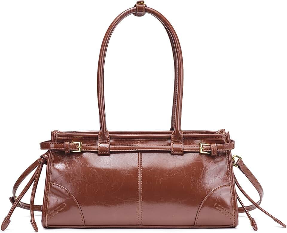 NEWBELLA Women's PU Leather Clutch Purse - Convertible Top Handle Shoulder Bag for Work Evening