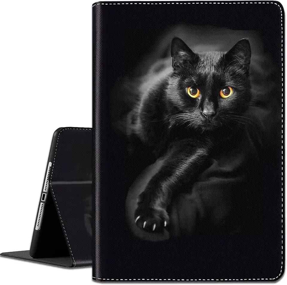 Case for iPad mini 6 2021 8.3 Inch, Lightweight Shock-Proof Bracket Case with Wake Up/Sleep Auto for iPad mini 6th Generation 8.3 Inch - Black Cat
