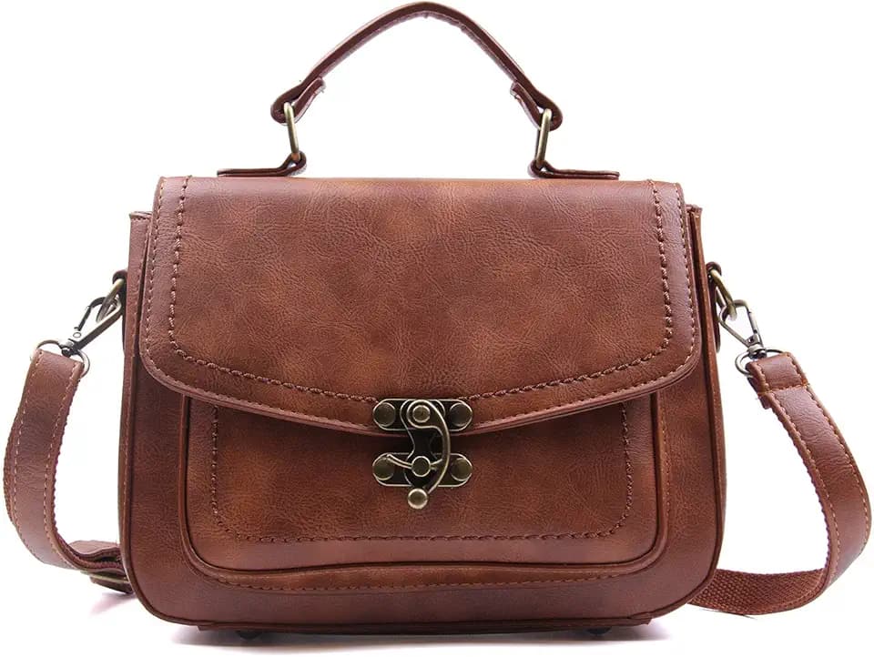 EVEOUT Casual Vegan Leder Umhängetasche für Frauen, Retro Damen Designer Kleine Mini-Einkaufstasche Handtasche Klassiker Top Griff Taschen Stilvolle Messenger Satchel Handtasche Tasche für Mädchen