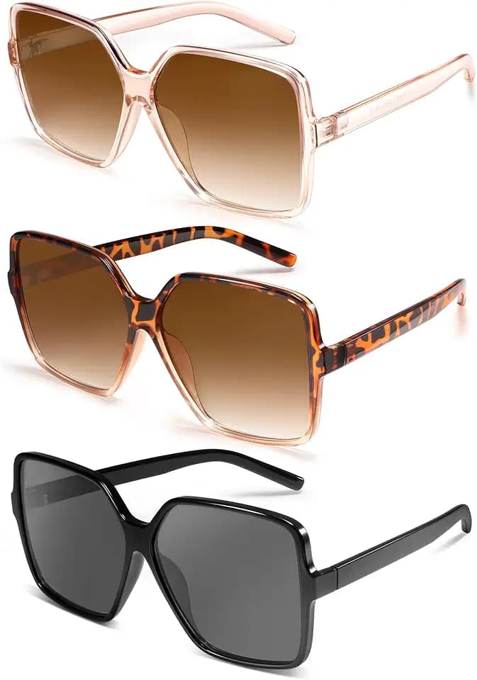 Dollger Oversized Square Sunglasses for Women Big Large Wide Trendy Shades