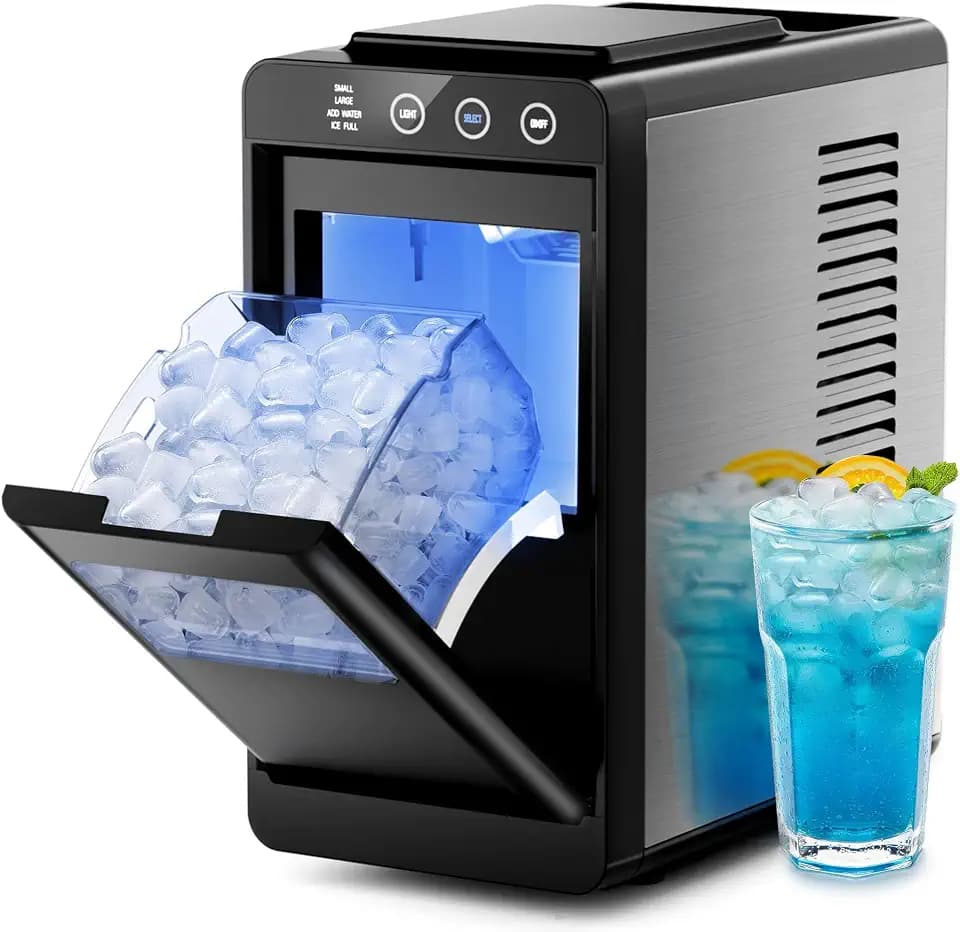 Kismile Portable Countertop Ice Maker, 26 lbs/24H, Self-Cleaning, Black