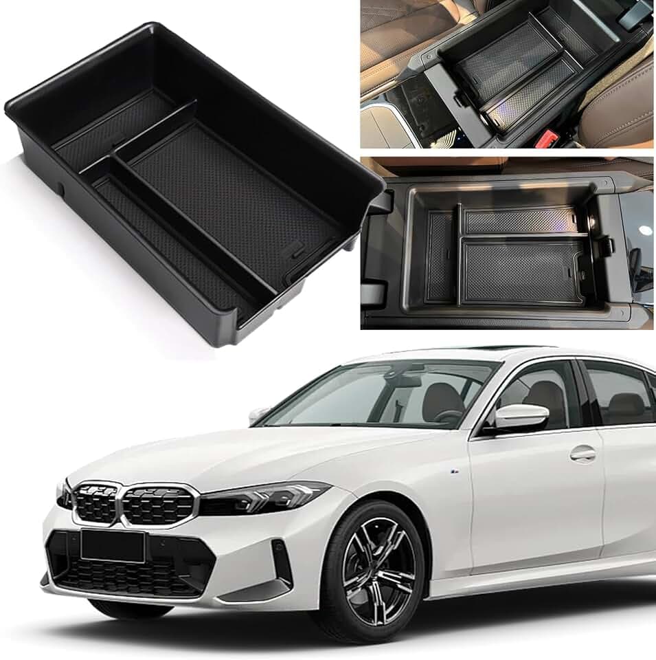 Mittelkonsole Aufbewahrungsbox Kompatibel mit BMW 3er G20 2020-2023, 4er G22 2021-2022, Handschuhfach Armlehne Organizer für BMW i3 i4, Ablage Mittelarmlehne Abdeckung Tray, Auto Innenraum Zubehör