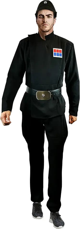 Imperial Officer Black Uniform Belt Cap Rank Pad Costume Set star