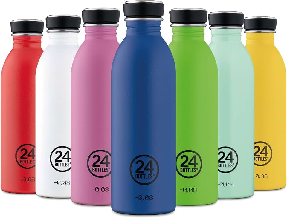24BOTTLES Urban Bottle - Trinkflasche 1 Liter/500 ml/250 ml, Thermosflasche mit Deckel, 100% luftdicht, umweltfreundlich, BPA-frei aus Edelstahl mit italienischem Design [Nicht thermisch,