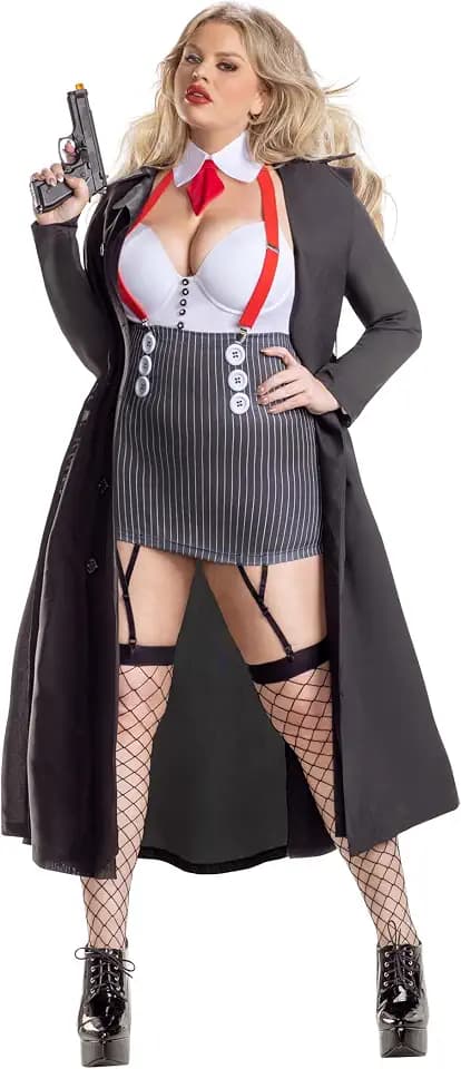 Party King Women's Plus-Size Gangster Babe Adult Costume