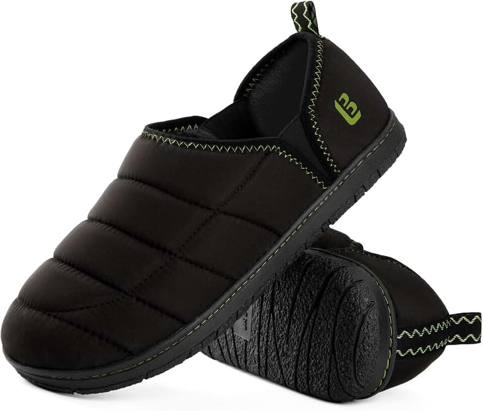 LongBay Men's Outdoor Slippers Two Tone Indoor Bedroom House Shoes Gifts