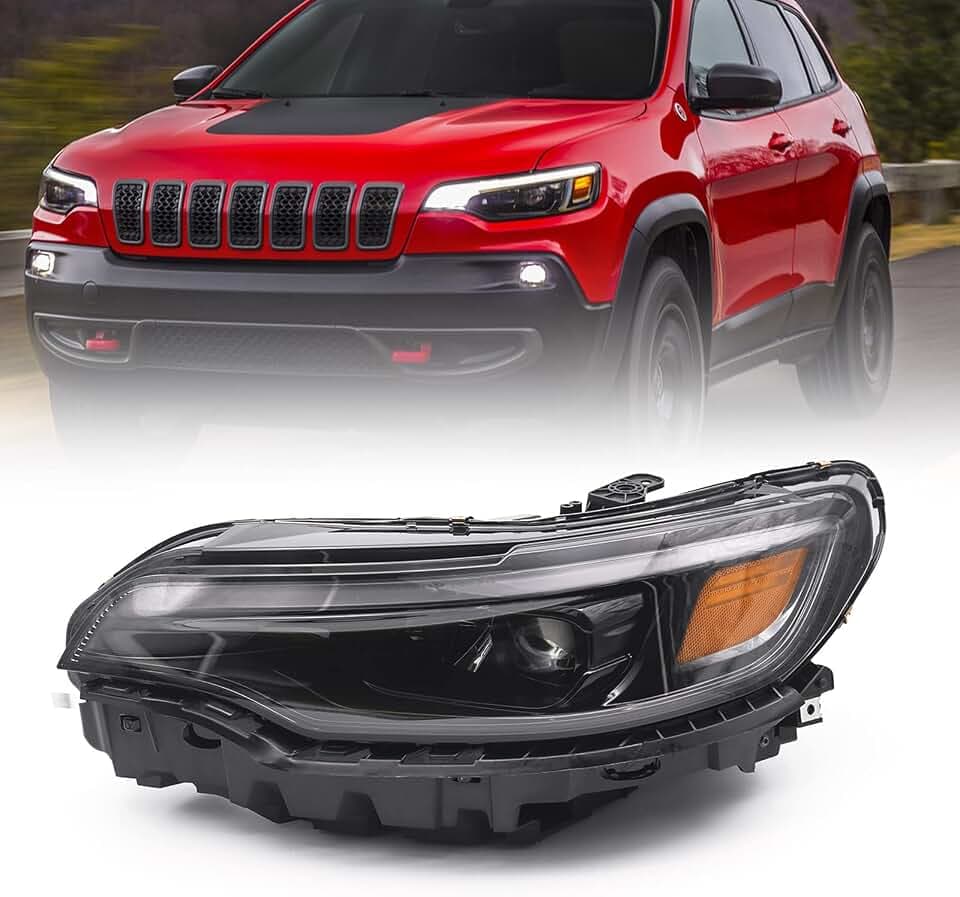 FIONE Headlight Assembly for Jeep Cherokee 2019 2020 2021 2022 LH