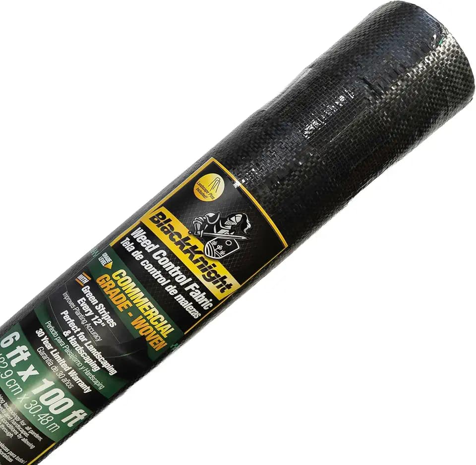 BlackKnight 6x100 Weed Barrier Landscape Fabric, Woven Geotextile