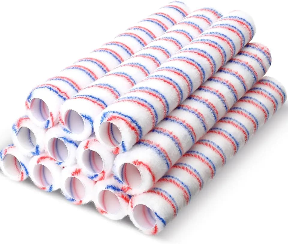 Leumoi 12 Pcs 18 Inch Paint Roller Covers Refill Microfiber, 1/2'' Nap