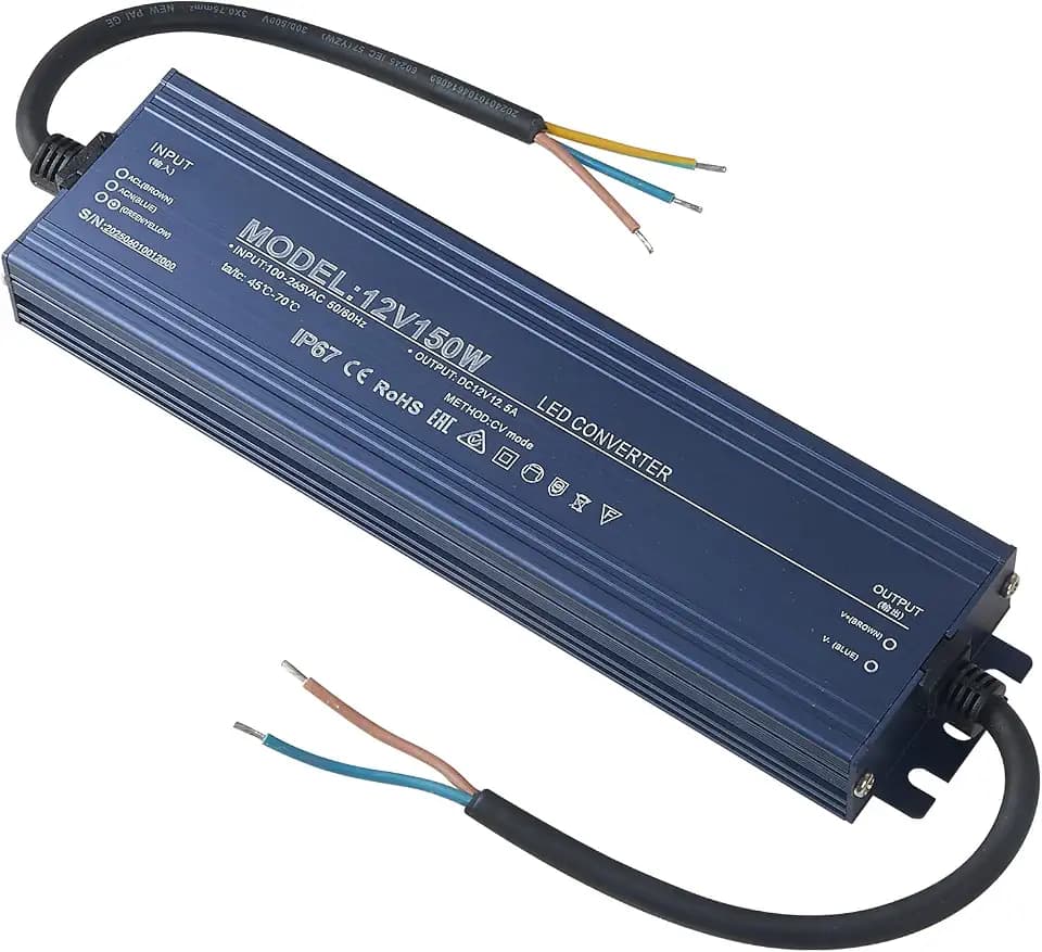 HCFEI LED Trafo 12V Transformator, Wasserdicht Netzteil Driver AC 230V Auf DC 12 Volt Treiber IP67, Konstantspannung Niedervolttrafo Für Streifen Strip G4 MR11 MR16 Birnen Spots (12V 150W)