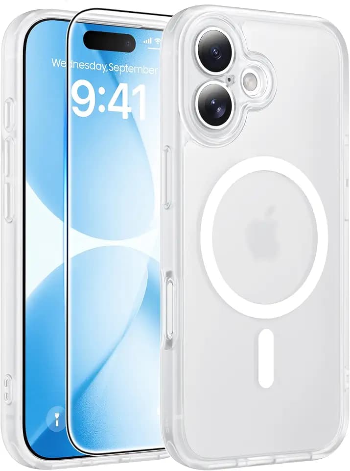 FNTCASE for iPhone 17 Case, Compatible with Magsafe, Glass Screen Protector