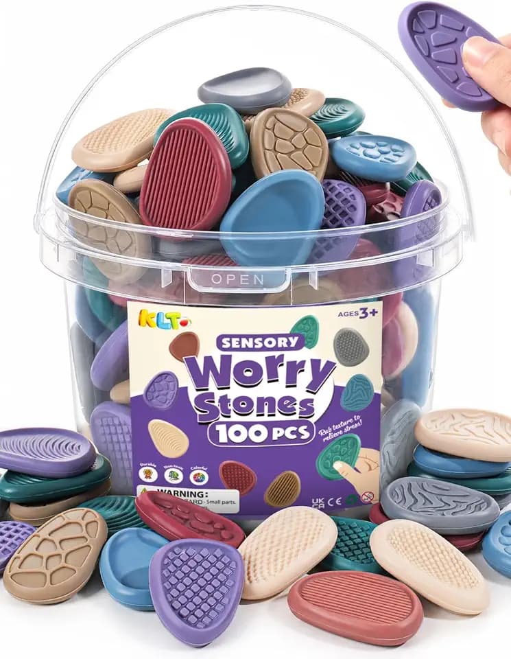 KLT Fidget Toys Bulk for Adults: 100 Pack Sensory Worry Stone