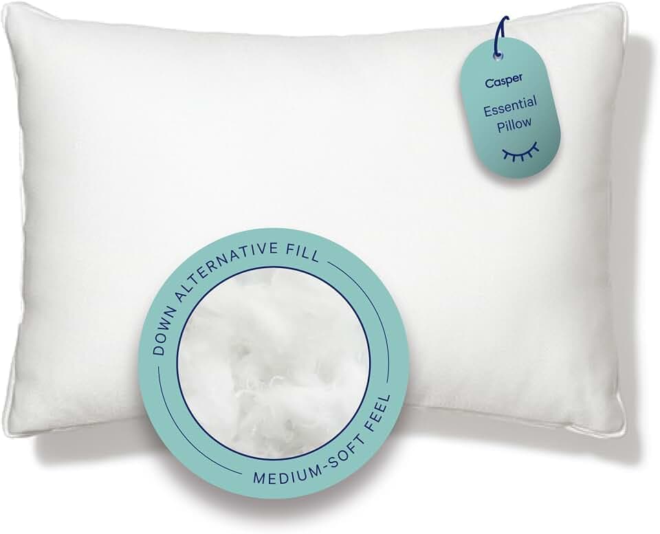Casper Sleep Essential Pillow – Standard Down-Alternative Bed Pillow